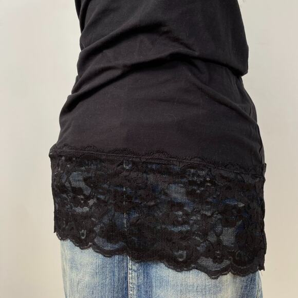 Modbe Womens Y2K Lace Trim Cami Size M Stretch Whimsigoth Goth Grunge Witchy - Picture 3 of 7